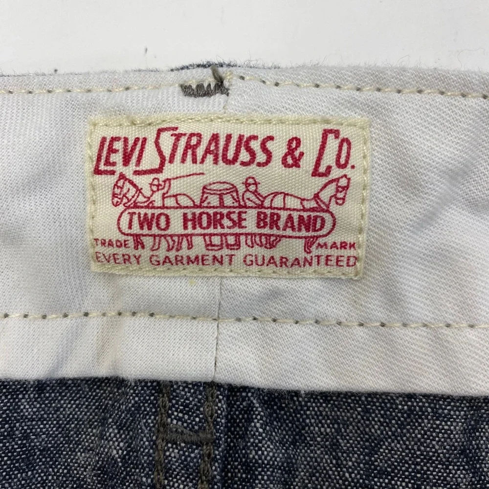 Levis Mens 40 Blue Heathered Grey Linen‎ Cotton Blend Flat Front Shorts Bermuda